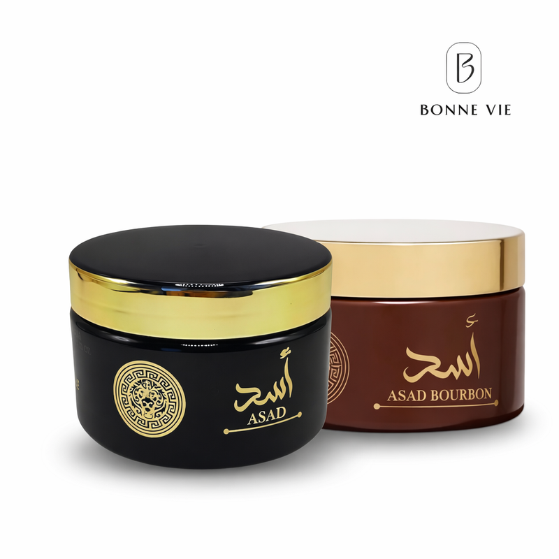 [ESQUENTA BLACK] Hidratante ASAD Lattafa (250ml) + Hidratante Bourbon - (250ml)