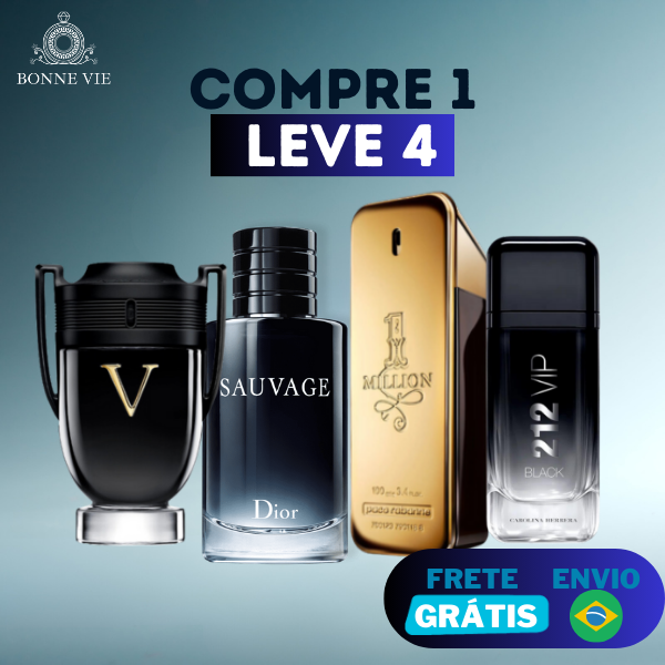 COMPRE 1 LEVE 4 - Perfumes Masculinos Importados (100ml) - 1 million | 212 | Invictus | Sauvage Dior - [QUEIMA DE ESTOQUE]